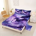 thumbnail image 2 of Erosebridal Western Dragon Kids Full Size Sheets, Purple Galaxy Cloud Bed Sheets, 4-Piece, 2 of 5
