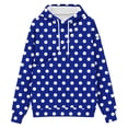 thumbnail image 4 of Oksale Pet Pouch Hoodies for Men Polka Dot Fall Winter Pullover Tops with Pet Carriers Loose Long Sleeve Sweatshirts Blue XL, 4 of 6