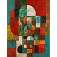 thumbnail image 1 of Qisvanset Geometric Village Abstract Canvas Print 12x16 Inch Home Wall Decor, 1 of 8