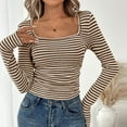 thumbnail image 6 of Ruimatai Women's Casual Oversize Stripe Sweater Long Sleeve Blouse Soft Comfortable Round-Neck Hooded Top for Summer Daily Wear, 6 of 8