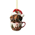 thumbnail image 6 of 5 Pack Sausage Dog Ornaments, 3.1 inch, 2D Acrylic Flat Doxie Pendant, Funny Wiener Dog Christmas Tree Decor, Puppy Animal Charm, Pet Owner Souvenir, Multicolor, Acrylic, 6 of 8