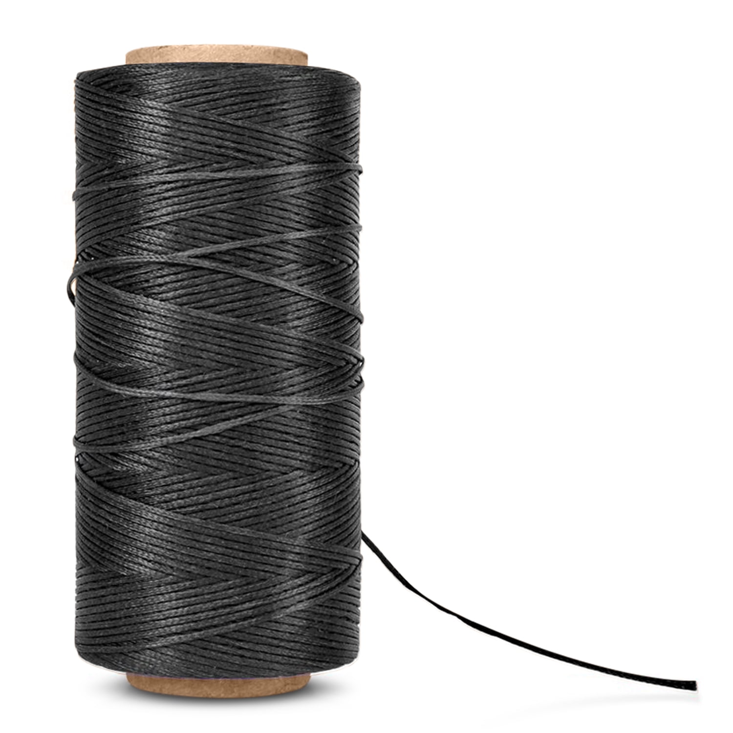 Flat Waxed Thread (Black) 284Yard 1mm 150D Wax String Cord Sewing