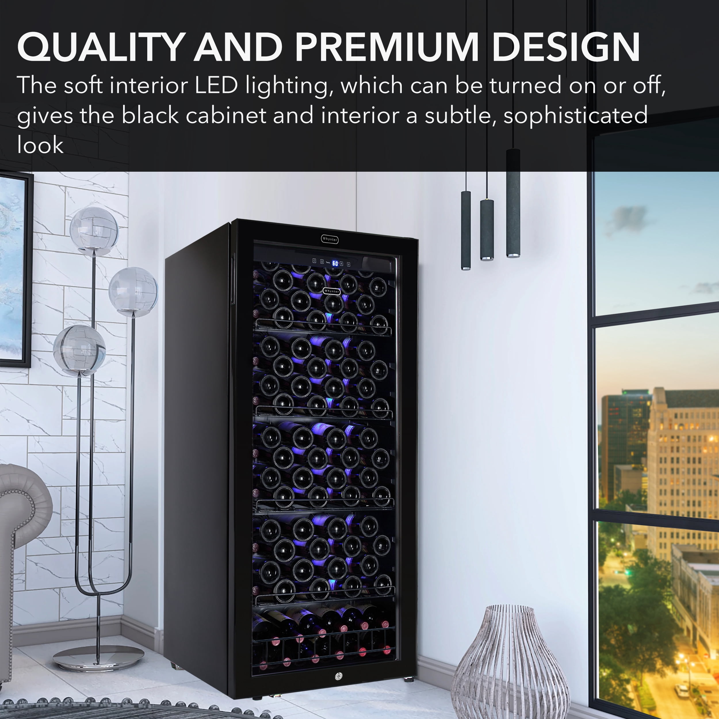 Freestanding 124 Bottle Wine Refrigerator