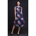thumbnail image 4 of Bimba Blue Peony & Anemone Floral Printed Knee Length Ladies Sleeveless Holiday Wear Tank Dress-X-Large, 4 of 6