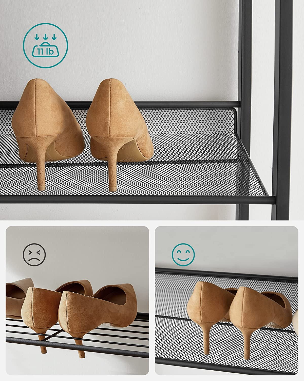 8-Tier Shoe Rack Shoe Organizer 32-40 Pairs Shoes Metal Shoe Storage for Garage Entryway Set of 2 4-Tier Stackable Shoe Shelf with Adjustable Flat or Angled Shelves Gray