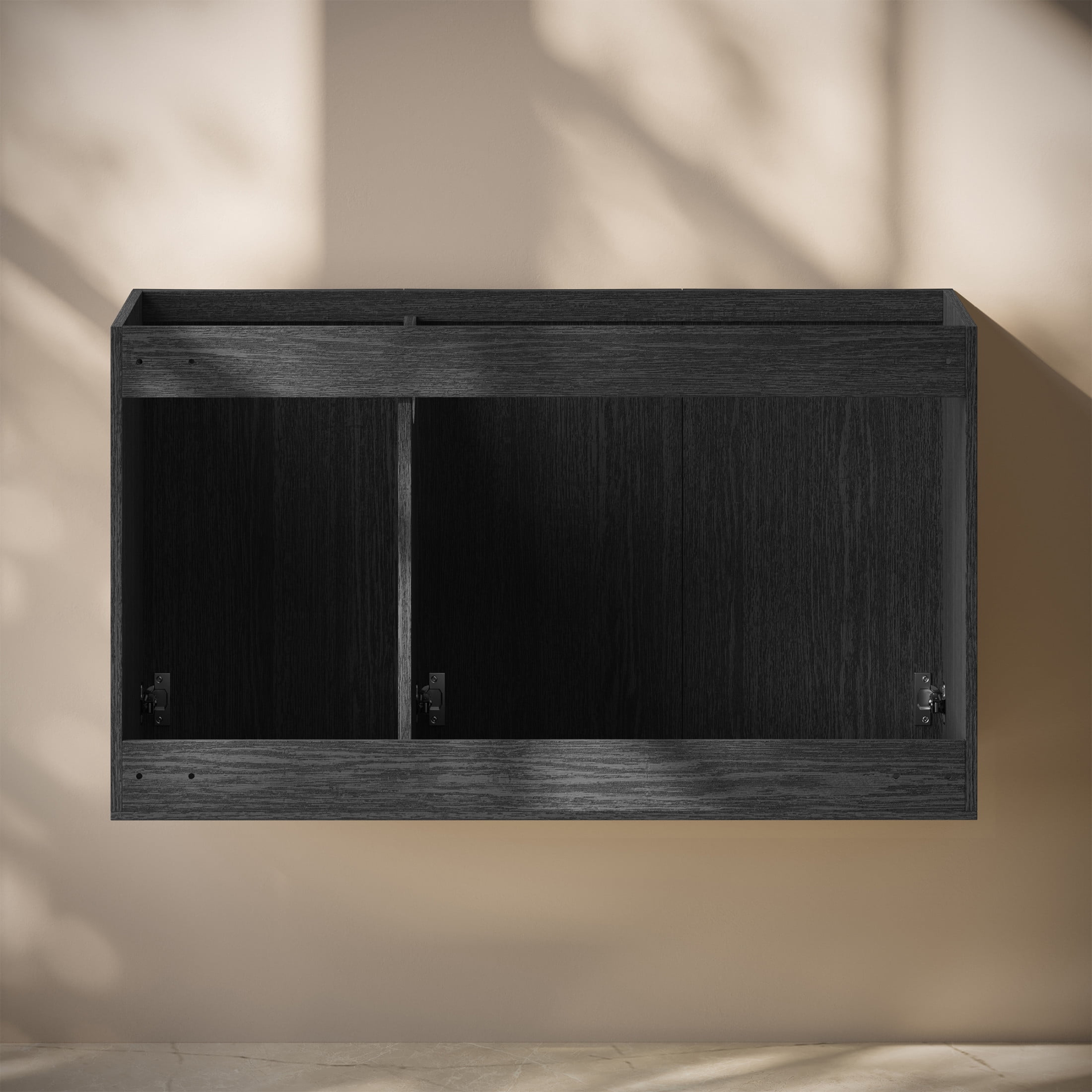 Cascade 36" Wall-Mounted Bathroom Vanity Cabinet without Top in Black Oak