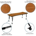 thumbnail image 5 of Emma + Oliver Mobile 86" Oval Wave Activity Table Set-14" Student Stack Chairs, Oak/Black, 5 of 15