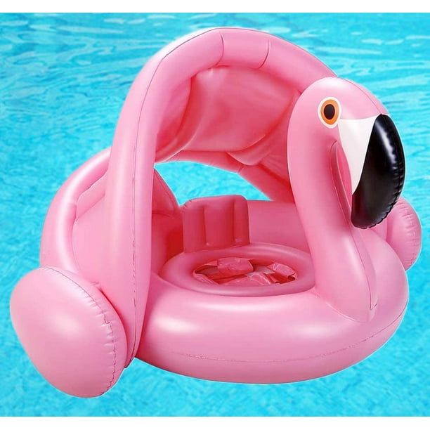 Flamingo bébé flotteurs d'eau jouets avec parasol gonflable