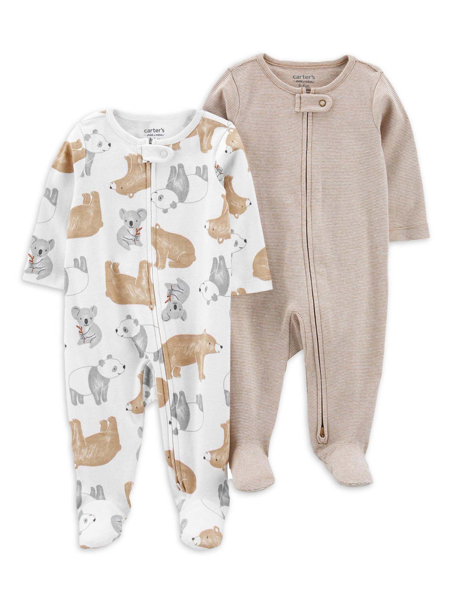 Carter's Child of Mine Unisex Sleep N Play, 2-Pack, Sizes Preemie-9M