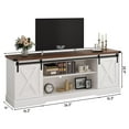 thumbnail image 4 of Chvans Farmhouse TV Stand for up 80" TVs/36" Fireplace, 70" Large Entertainment Center Console Table with Barn Door/Adjustable Shevles, 4 of 10