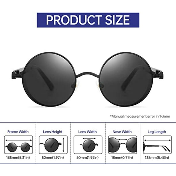 1 pcs Polarized Sunglasses For Men, Uv Protection, Round Gothic Shades  Style Women, Metal Circle Frame 