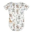 thumbnail image 6 of Watercolor Jungle Safari Animals Floral Baby Bodysuit Monkey Zebra Elephant Leopard Giraffe Onesie Bodysuit Short Sleeve One-Piece Baby Clothes for Girl Boy, 6 of 7