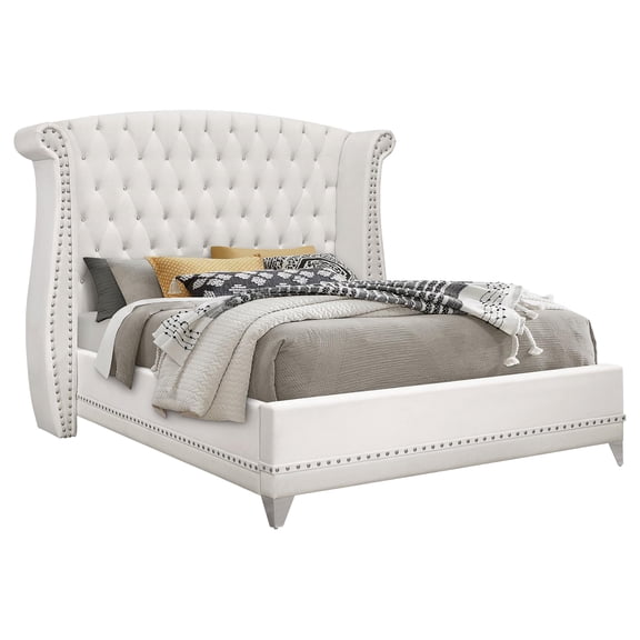 Barzini Queen Wingback Tufted Bed White