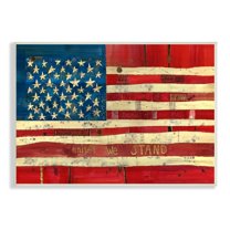 Stupell Industries United We Stand Independence Day Festive American Flag Painting Unframed Art Print Wall Art, Design by Stephanie Burgess