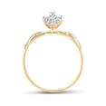 thumbnail image 3 of 10kt Yellow Gold Womens Round Diamond Double Heart Cluster Ring 1/8 Cttw, 3 of 4