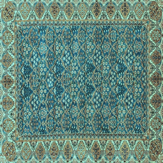 Ahgly Company Indoor Square Abstract Light Blue Modern Area Rugs, 3' Square
