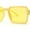 All Yellow, variant on Mod Thin Plastic Squared Horned Sunglasses Beige Black Pink