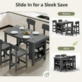 thumbnail image 6 of SERWALL 3-Piece Outdoor Bar Sets, All Weather Patio Bar Table and Chairs, HDPE Outdoor Counter Height Dining Sets with Storage & Wine Rack for Garden, Backyard, Poolside, Home - Grey, 6 of 13