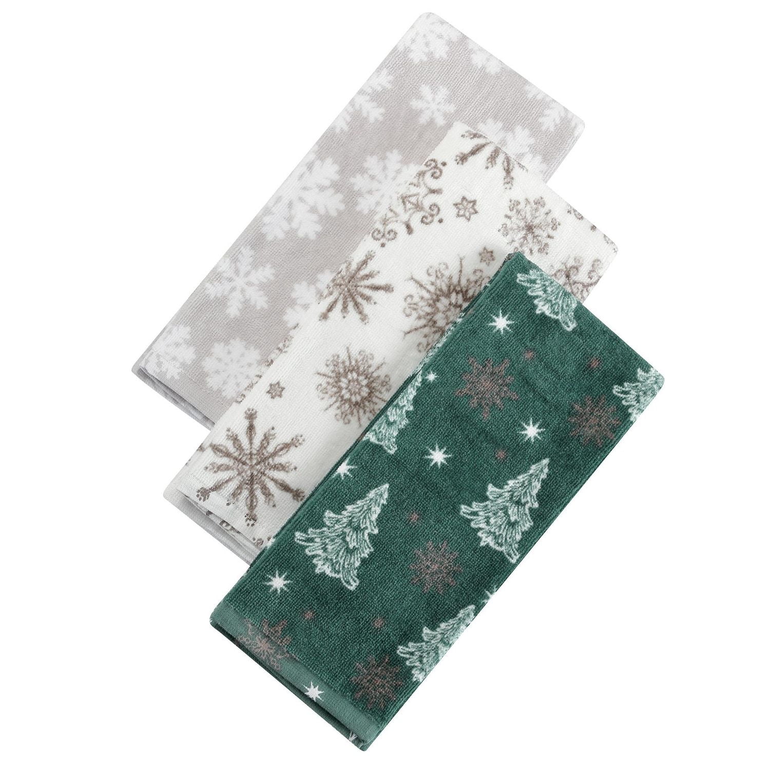 Holiday Time Printed 100% Cotton 3-Piece Hand Towel Set