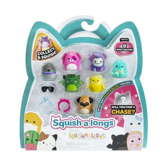 Squishmallows Squish-a-longs 8 Pack – Includes 8 Mini 1-Inch Figures with Accessories