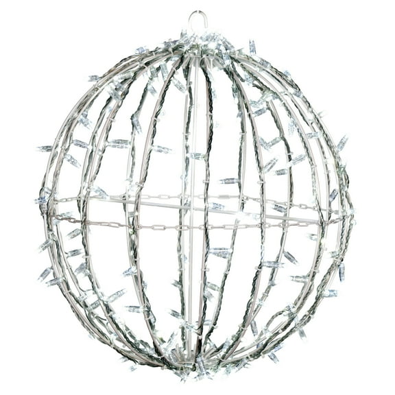 Vickerman 180Lt x 20" Fold Flat Cool White LED Twinkle Jumbo Hanging Sphere.