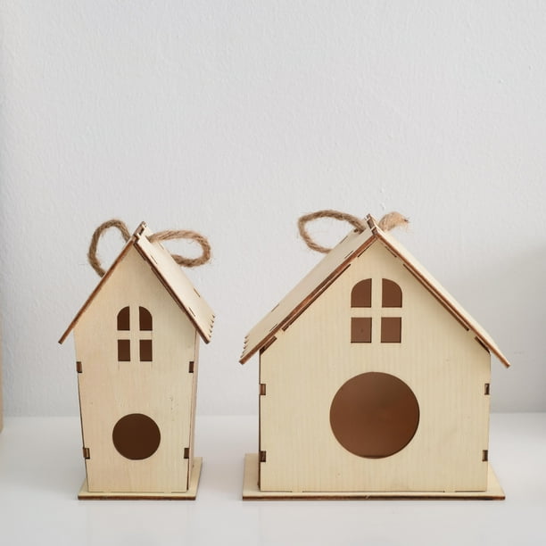 Xihbxyly Kit de Casa para Pájaros Diy, Proyecto de Manualidades de Madera, Materiales Seguros y No Tóxicos, Divertida Decoración para Exteriores, Juguete de Jaula para Pájaros, Piezas Sin Ensamblar,