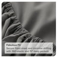 thumbnail image 3 of 2-Pack Fitted Bottom Sheets Split King - Premium 1800 Ultra-Soft Microfiber - Deep Pocket - 4 Twin XL Fitted Sheets (Split King, Grey), 3 of 8