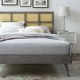 thumbnail image 5 of Platform Bed Frame, Queen Size, Wood, Grey Gray, Modern Contemporary Urban Design, Bedroom Master Guest Suite, 5 of 9