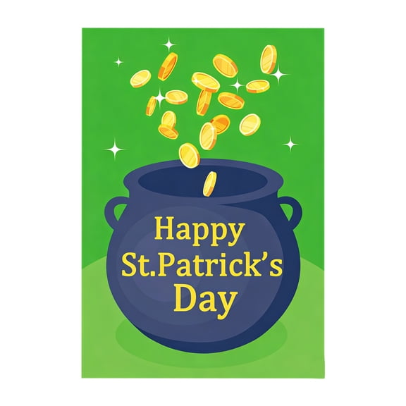 Kumdkd St. Patrick's Day Garden Flag, 12.6x18.5in Green Polyester Irish Yard Flag, Double-Sided Outdoor Decoration for Porch, Patio, Festival & Party