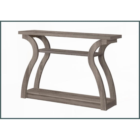 Contemporary Wood-Look Coffee Table for Living Room, Space-Saving Narrow Curved Design#