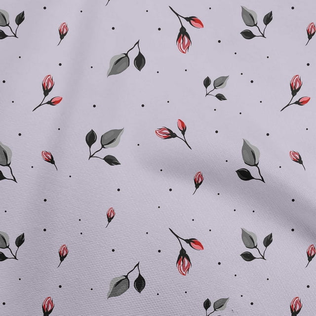 oneOone Polyester Spandex Medium Purple Fabric Floral Craft Projects Decor Fabric Printed By The Yard 56 Inch Wide