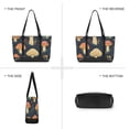 thumbnail image 6 of FORMRS Canvas Laptop Tote Bag for Women with 15.6" Computer Compartments Shoulder Handbag, Black Mushroom Pattern, 6 of 7