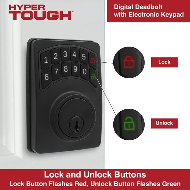 Hyper Tough Digital Deadbolt Door Lock, Matte Black, Model 1752000