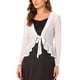 thumbnail image 1 of INSPIRE CHIC Chaqueta de malla con volantes de manga larga casual para mujer, con lazo, talla XL, blanca, 1 of 6