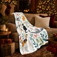 thumbnail image 3 of Playful Cats Botanical Flora, Playful Pet Portrait Pattern, Warm Flannel Blanket for Living Room and Bedroom, Cat Lovers Valentine's Day Gift, Pet Lover Home Decor, 3 of 9