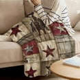 thumbnail image 5 of Texas Star Vintage Flannel Blanket for Bed, Western Cowboy Country Wooden Soft Cozy Warm Couch Throw Blanket, Lightweight Fluffy Plush Bedding Blankets for Sofa Decor All Season 30"x40", 5 of 7