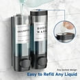 thumbnail image 4 of Shampoo and Conditioner Dispenser, Shower Soap Dispenser 2 Chamber No Drill Wall-Mounted Shampoo Dispenser for Shower Wall Mounted Shower Dispenser for Bathroom Hotel Large Capacity,Black Changmaius, 4 of 9