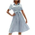 thumbnail image 1 of Vestido estampado de verano para mujer Vestido de manga corta Vestido ajustado Vestido de playa Vestido de sol Vestido camisero Fridja  qw7366, 1 of 5
