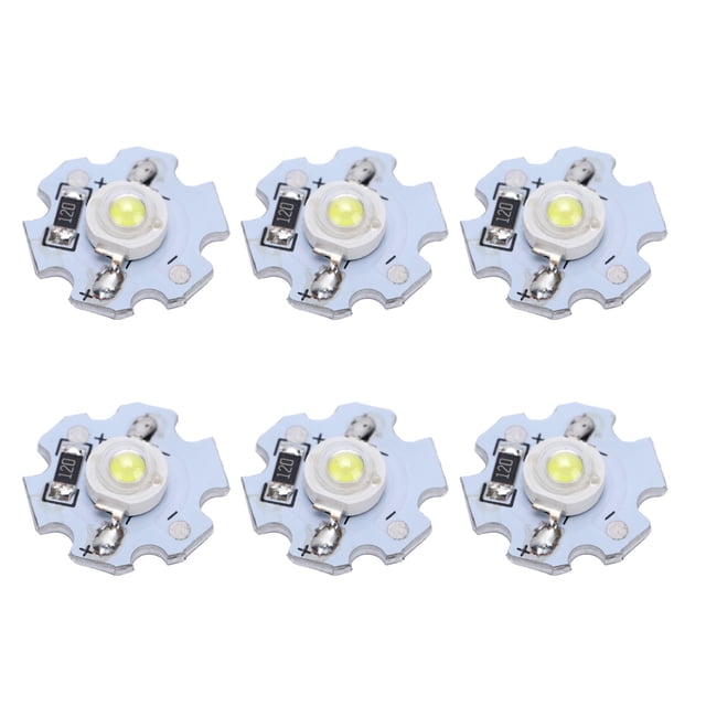 25Pcs 0.5W 5V High Power LED Lamp Bead Light Source Chip Low Light Decay, High Brightness, Easy Heat Dissipation, Aluminum Plate for Flashlights and DIY Lighting