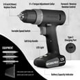 thumbnail image 2 of WORKPRO 12V Cordless Drill Set with Bits, 3/8" Keyless Chuck, 2-Speed, USB Type-C Charging Cable, Built-in LED Light, Compact for Home & DIY, 2 of 8