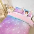 thumbnail image 3 of jejeloiu Rainbow Star Pattern Duvet Cover Set Kids,Abstract Galaxy Bedding Full For Girls,Reversible,3-Piece(No Comforter), 3 of 6