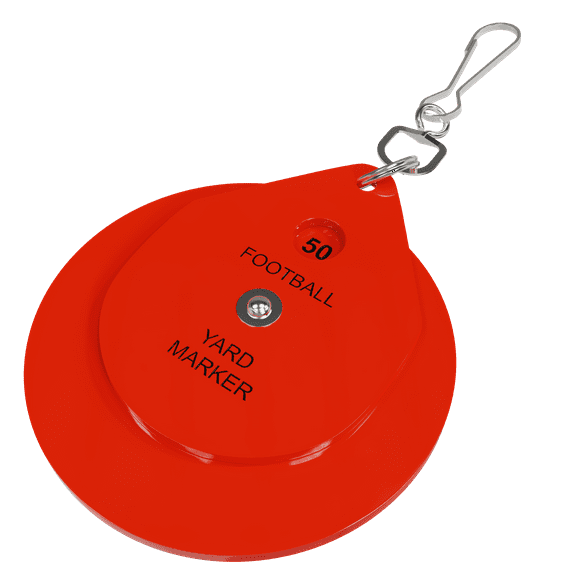 Great Call Athletics Professional Football Chain Clip Plastic Disc | Yard Marker | Referee Official Head Linesman Orange