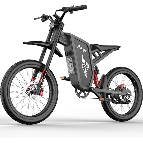 Freego X1 Electric Dirt Bike for Teens & Adults,37MPH,3000W Peak Motor,60V 25Ah Battery,17" Off-Road Tires,Full Suspension,4-Piston Hydraulic Disc Brakes