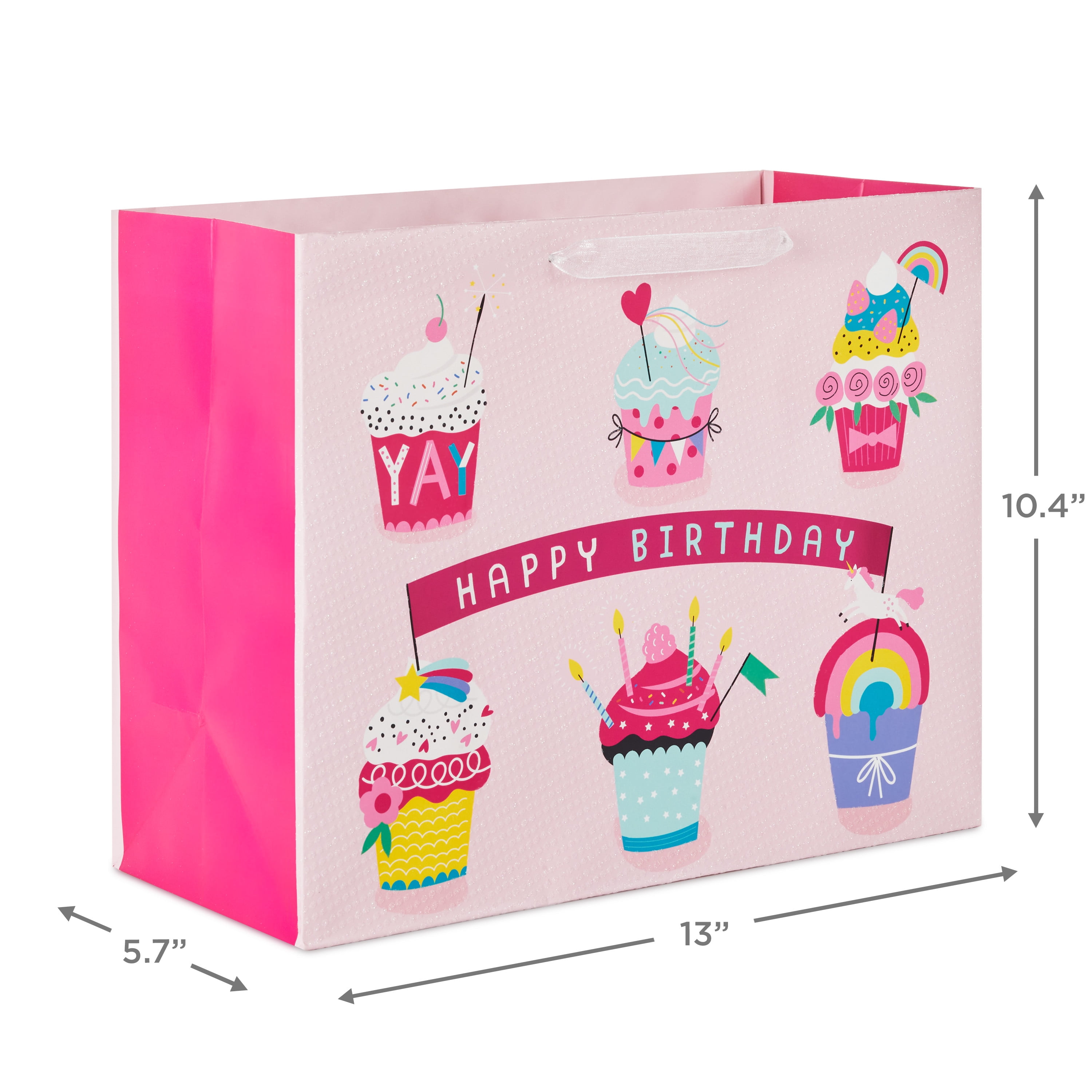Hallmark Large Horizontal Birthday Gift Bag (Colorful Cupcakes)