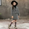 thumbnail image 3 of 2021 New Spring Autumn Fashion Plaid Woolen Coat Hooded Jacket Winter Warm Overcoat Teens Girls Houndstooth Wool Coat for Girls, 3 of 6
