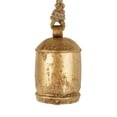 thumbnail image 5 of DecMode Tibetan Inspired Gold Metal Bell Decorative Cow Bells with Jute Hanging Rope, 3 Count, 5 of 9