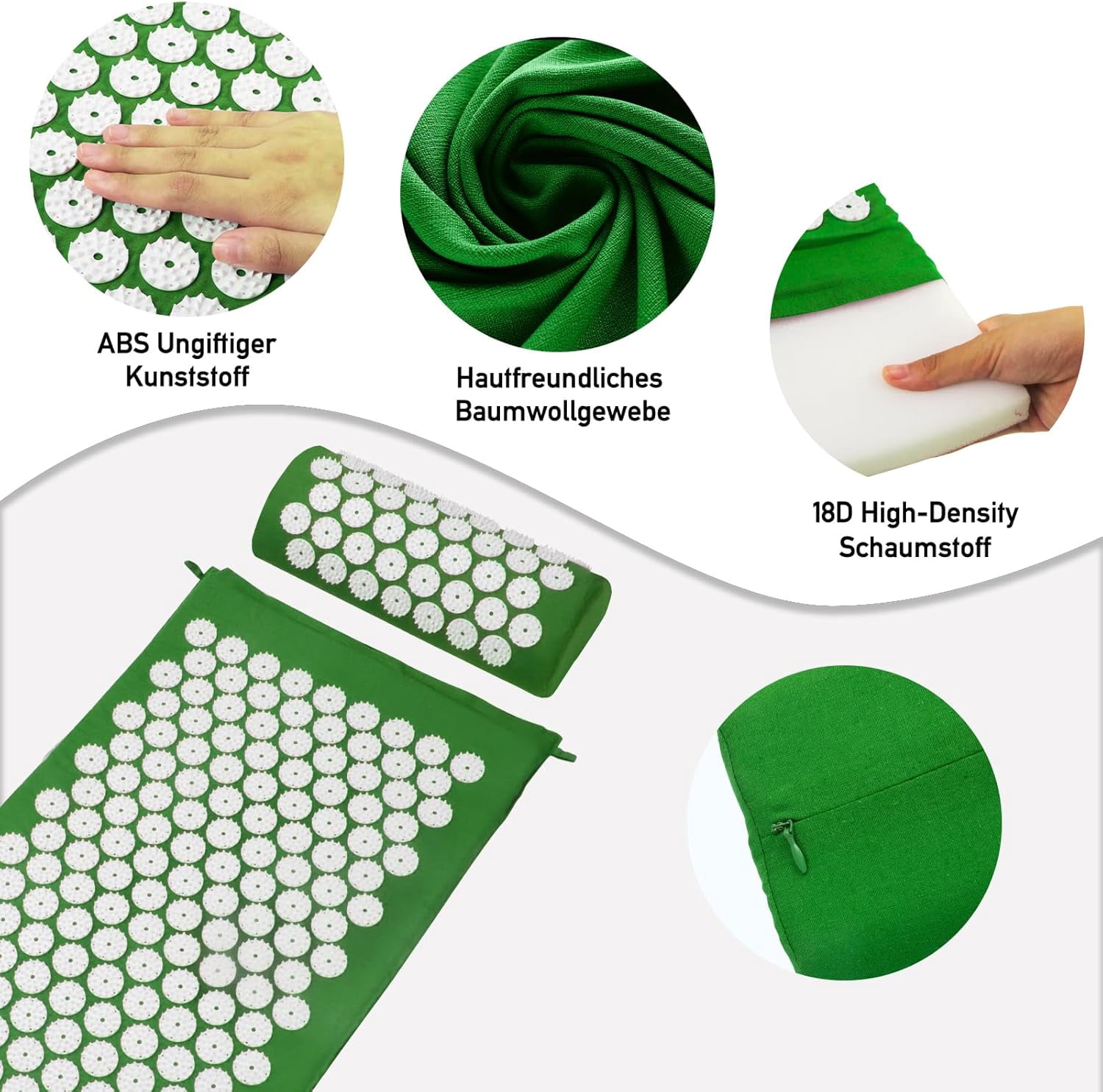 Innotech Sc Acupressure Mat and Pillow Set for Back/Neck Pain Relief and Muscle Relaxation with carrying bag