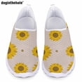 thumbnail image 1 of Zapatos casuales clásicos para mujer Doginthehole, zapatos planos con diseño de estampado artístico de girasoles a la moda, zapatos de malla cómodos y livianos sin cordones, 1 of 5