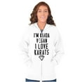 thumbnail image 3 of Vegan Love Karats Funny Diamond Lover Zip Hoodie Sweatshirt Women Brisco Brands L, 3 of 6