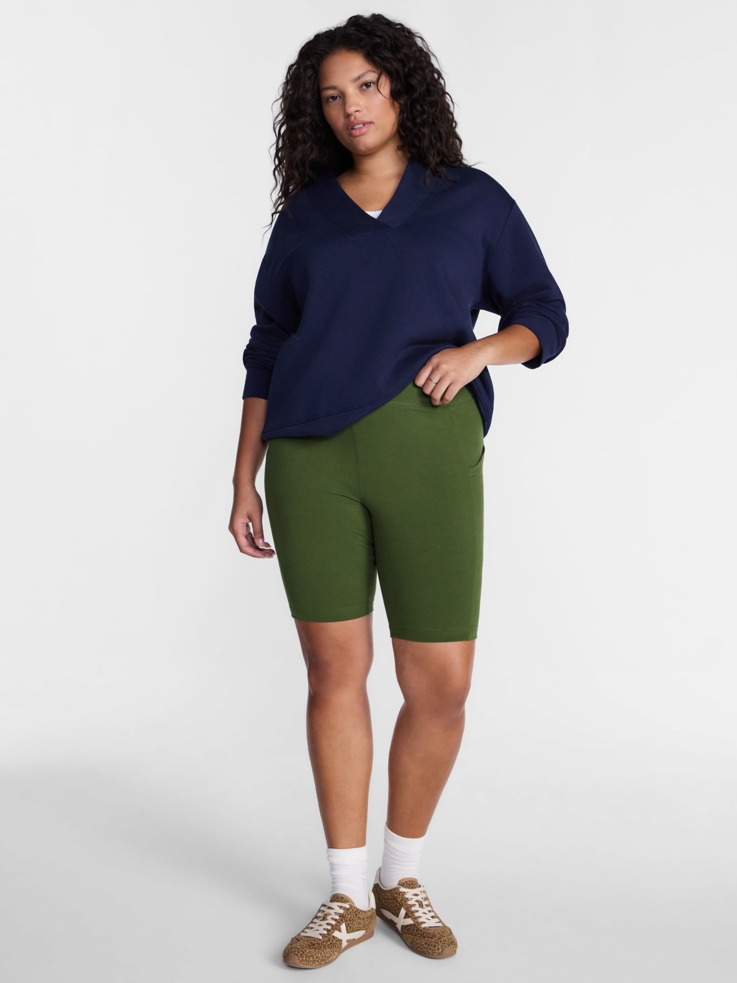 Terra & Sky Women's Plus Bike Short with Pocket, Sizes 0X-5X